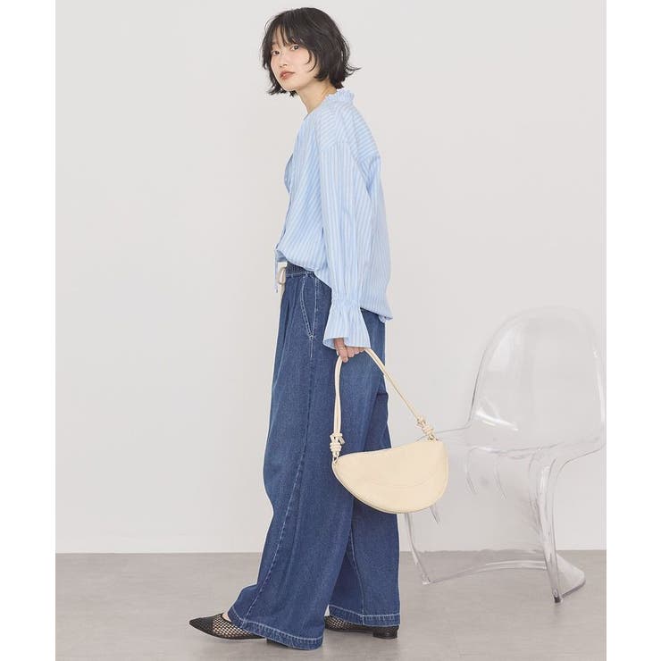 スタンドフリルストライプスキッパーブラウス | AMERICAN HOLIC | 詳細画像16 