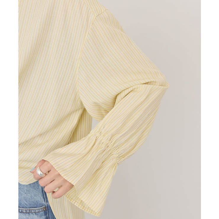 スタンドフリルストライプスキッパーブラウス | AMERICAN HOLIC | 詳細画像5 