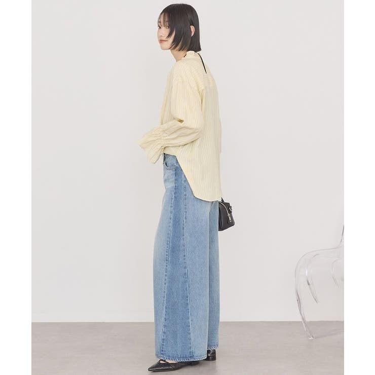 スタンドフリルストライプスキッパーブラウス | AMERICAN HOLIC | 詳細画像8 