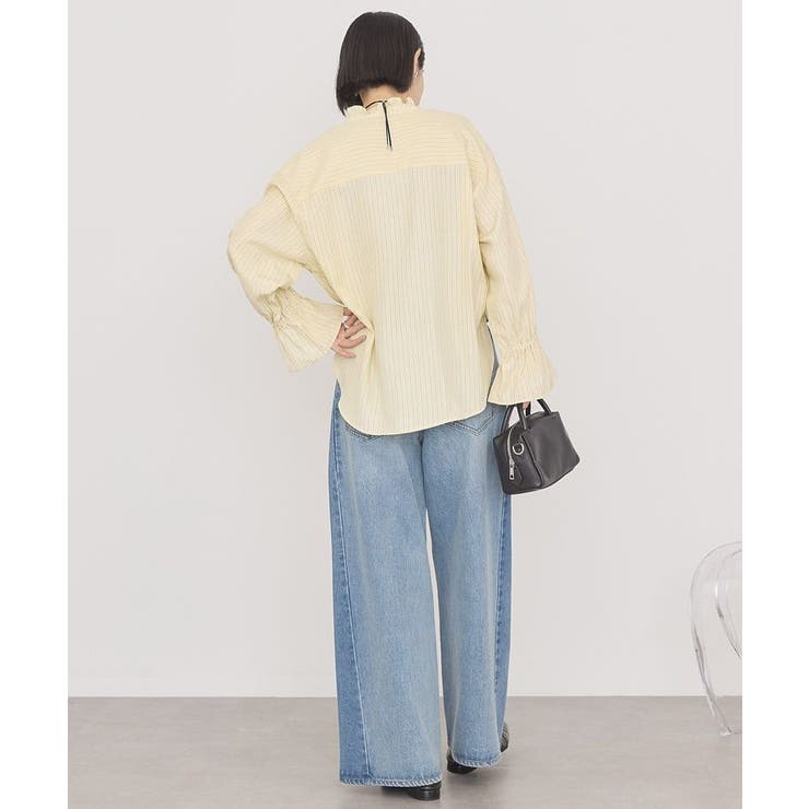 スタンドフリルストライプスキッパーブラウス | AMERICAN HOLIC | 詳細画像9 