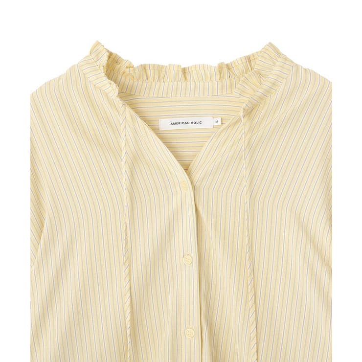 スタンドフリルストライプスキッパーブラウス | AMERICAN HOLIC | 詳細画像20 