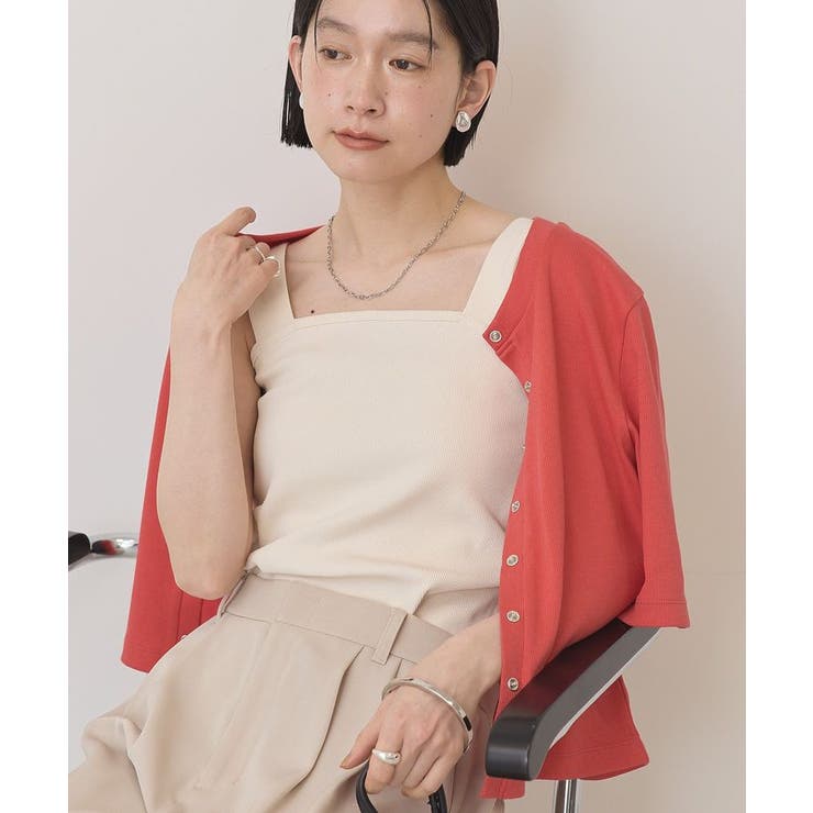 アイボリー | 【抗菌防臭】スクエアベアタンクトップ | AMERICAN HOLIC