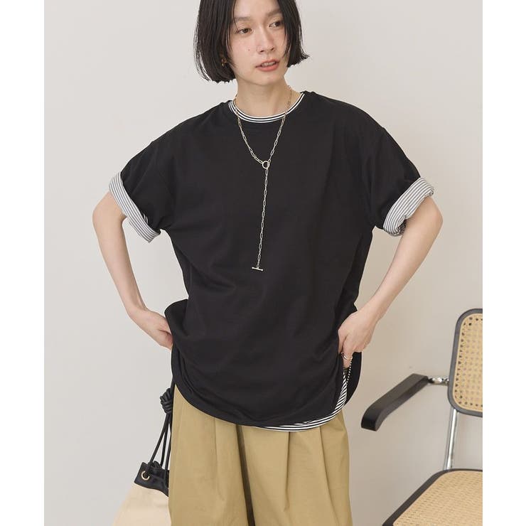 ブラック | 裾ラウンドTシャツ | AMERICAN HOLIC