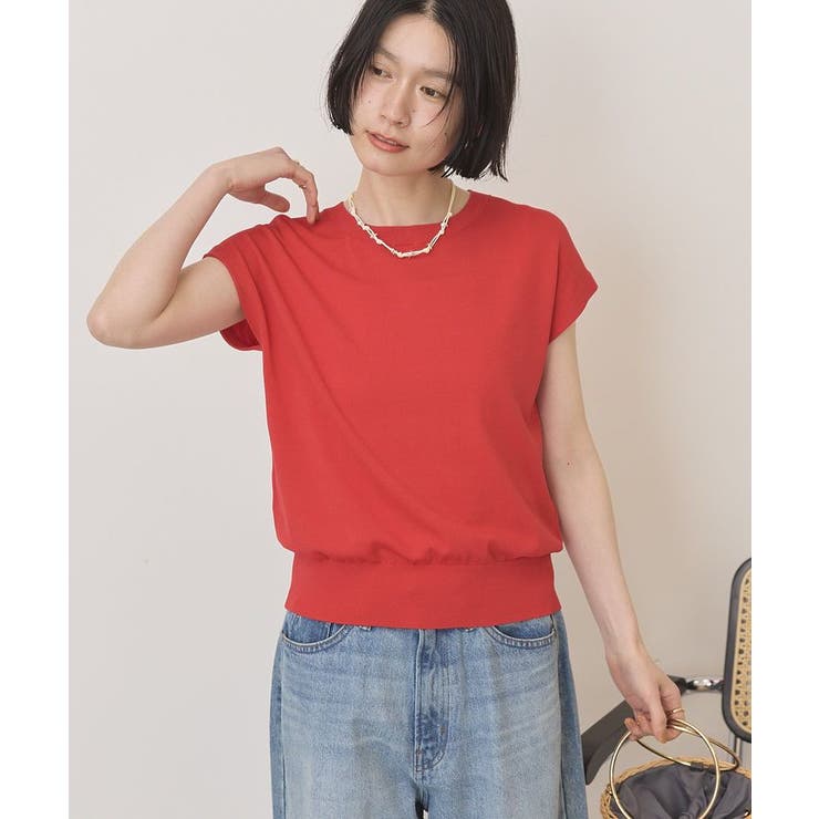 【接触冷感・UVカット】フレンチスリーブニットプルオーバー | AMERICAN HOLIC | 詳細画像14 