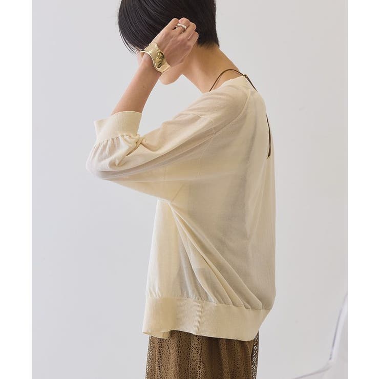 【抗菌防臭】5分袖シアーVネックニットカーディガン | AMERICAN HOLIC | 詳細画像20 