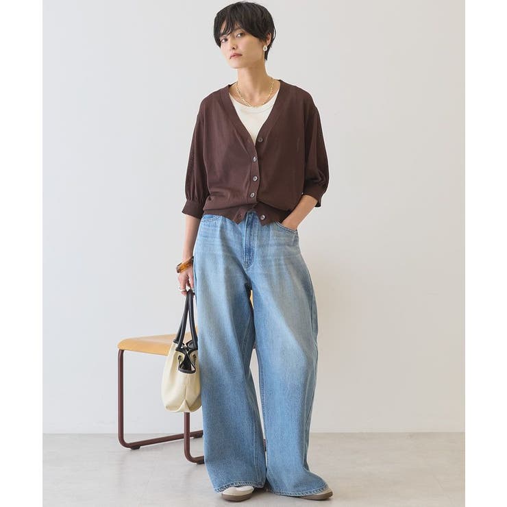 【抗菌防臭】5分袖シアーVネックニットカーディガン | AMERICAN HOLIC | 詳細画像12 