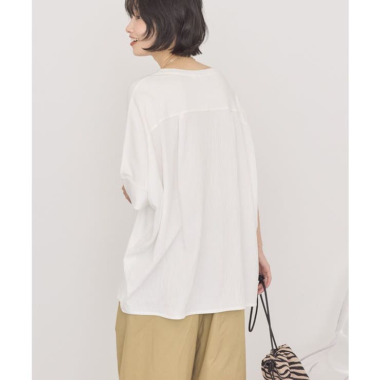 オフホワイト | 【接触冷感】異素材コクーンプルオーバー | AMERICAN HOLIC