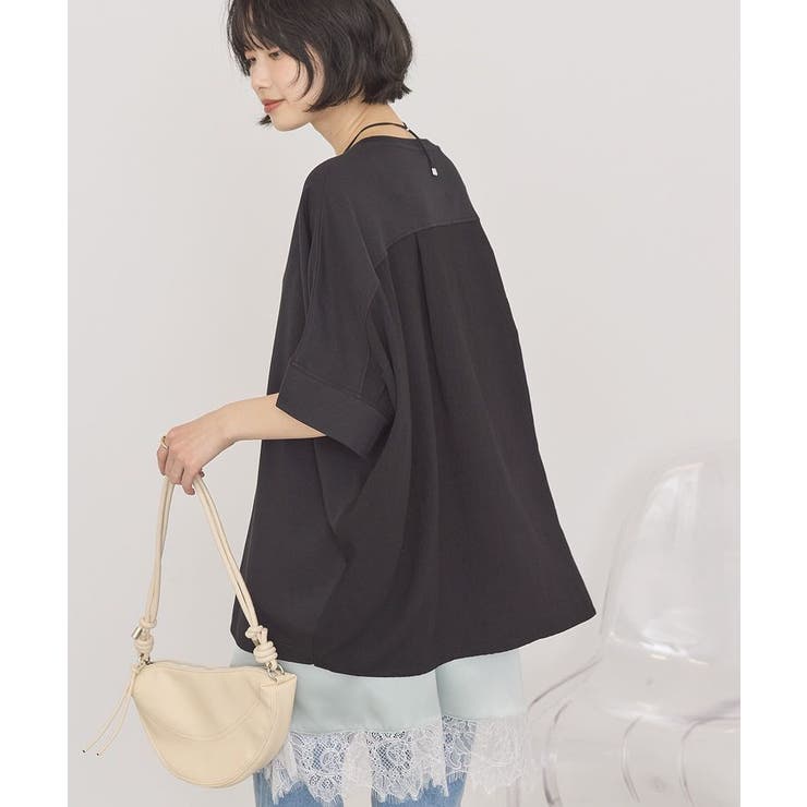 ブラック | 【接触冷感】異素材コクーンプルオーバー | AMERICAN HOLIC