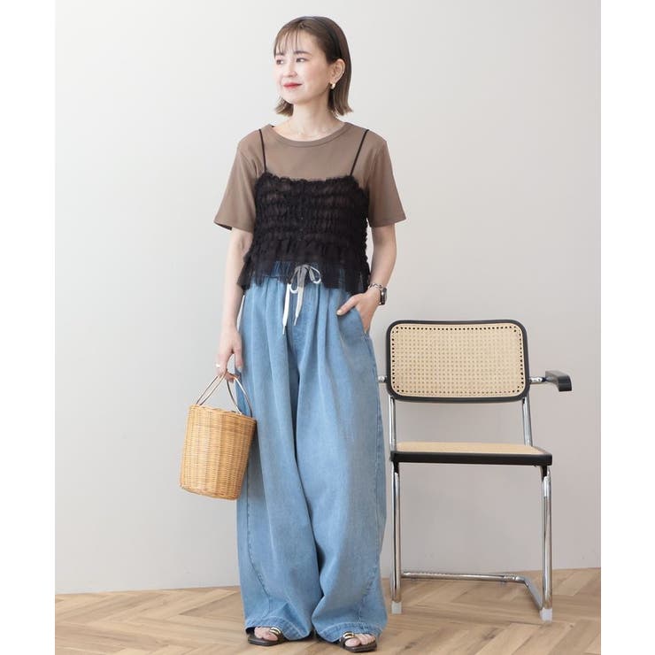 【2点セット】半袖Tシャツ＋チュールビスチェ | AMERICAN HOLIC | 詳細画像14 