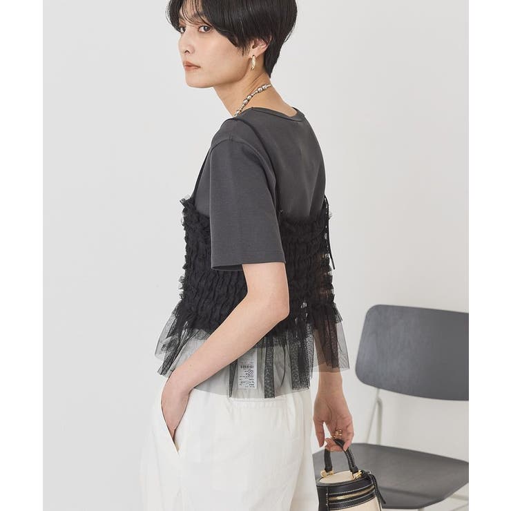 【2点セット】半袖Tシャツ＋チュールビスチェ | AMERICAN HOLIC | 詳細画像18 