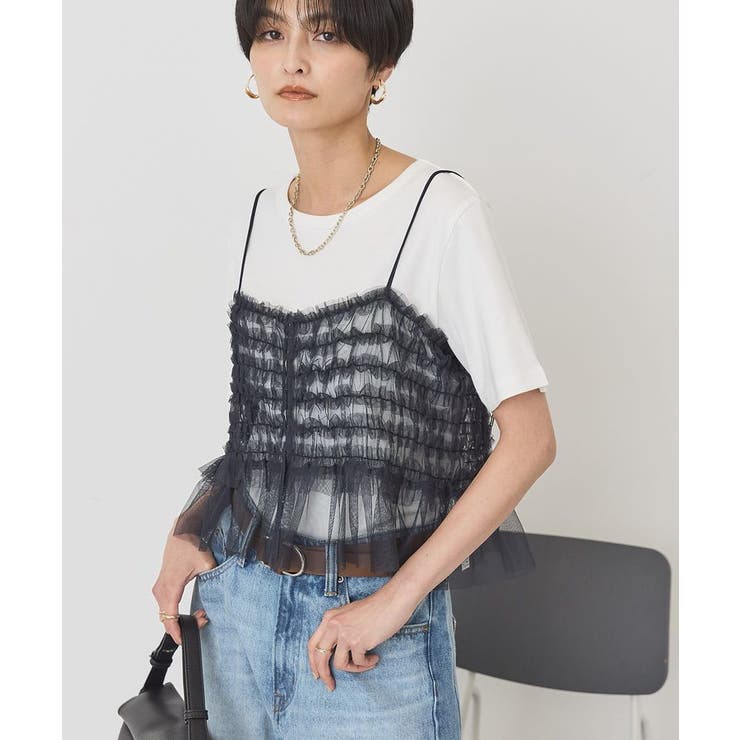 【2点セット】半袖Tシャツ＋チュールビスチェ | AMERICAN HOLIC | 詳細画像25 