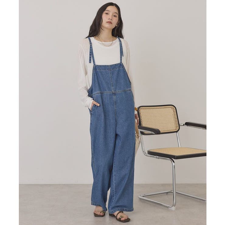 インディゴ | デニムスクエアサロペット | AMERICAN HOLIC