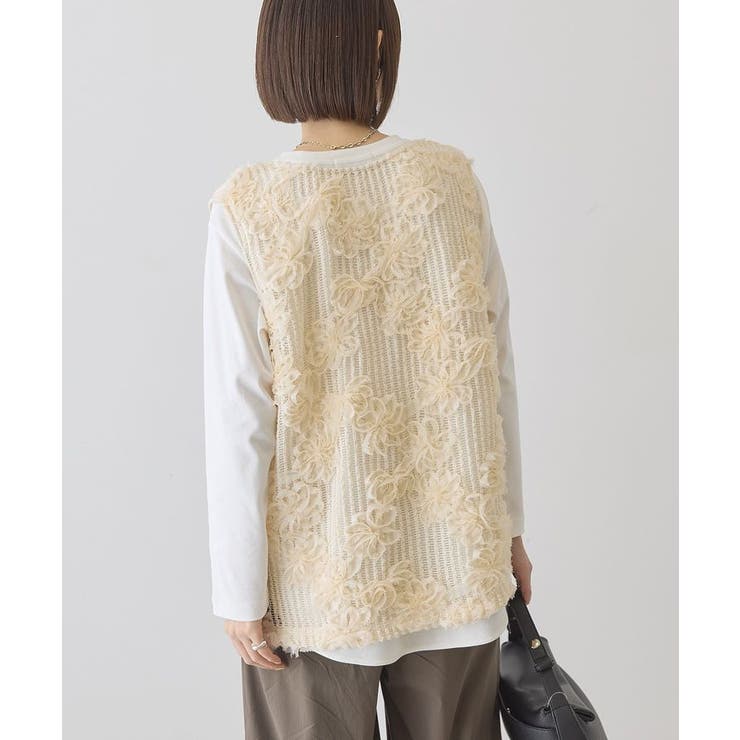 【選べる丈】Vネックレースベスト | AMERICAN HOLIC | 詳細画像4 