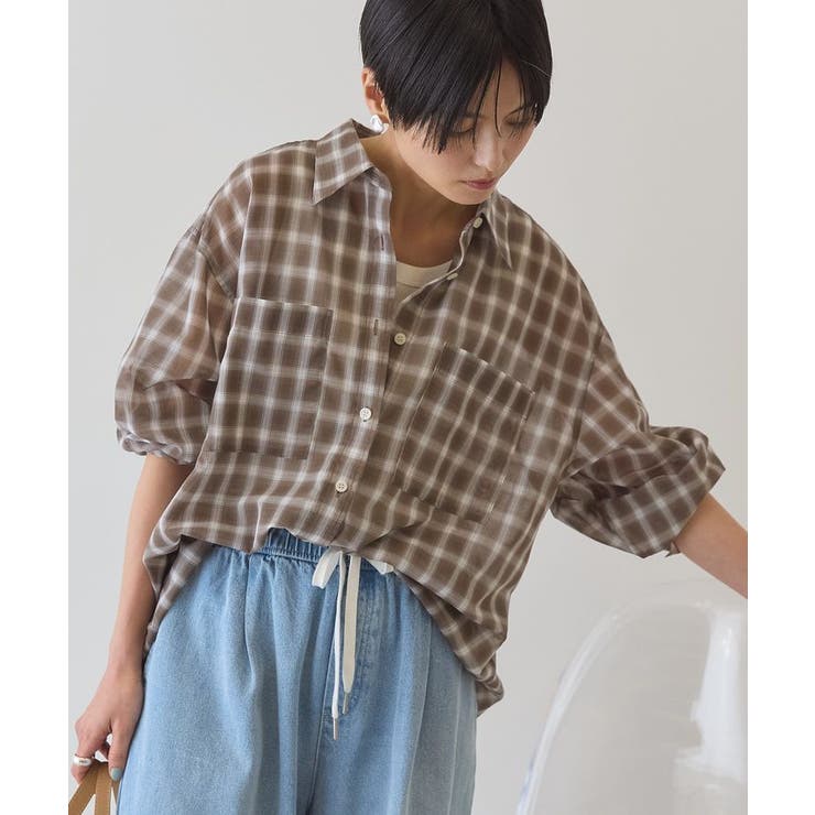 【接触冷感・イージーケア】シアーチェックシャツ | AMERICAN HOLIC | 詳細画像8 