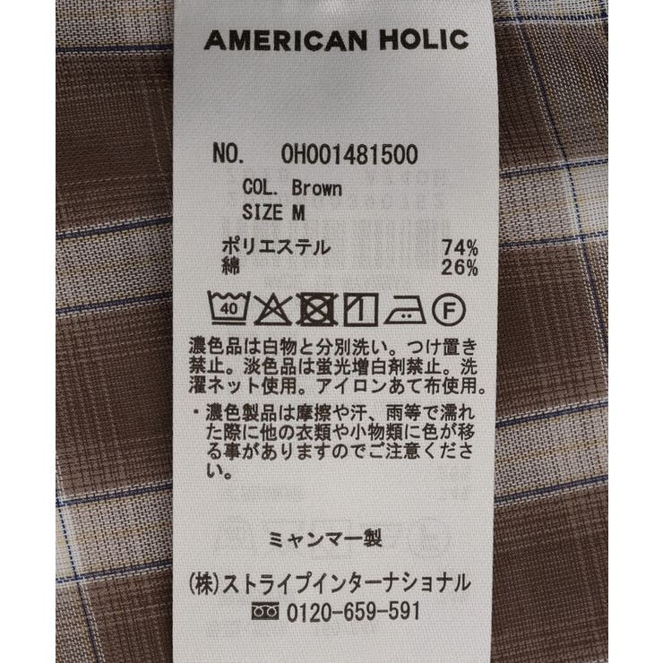 【接触冷感・イージーケア】シアーチェックシャツ | AMERICAN HOLIC | 詳細画像50 