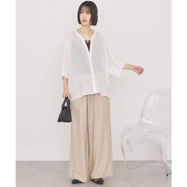 【接触冷感】Vネックポンチョシャツ | AMERICAN HOLIC | 詳細画像3 