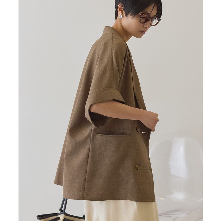 【接触冷感・イージーケア】リネンライク半袖ジャケット | AMERICAN HOLIC | 詳細画像12 