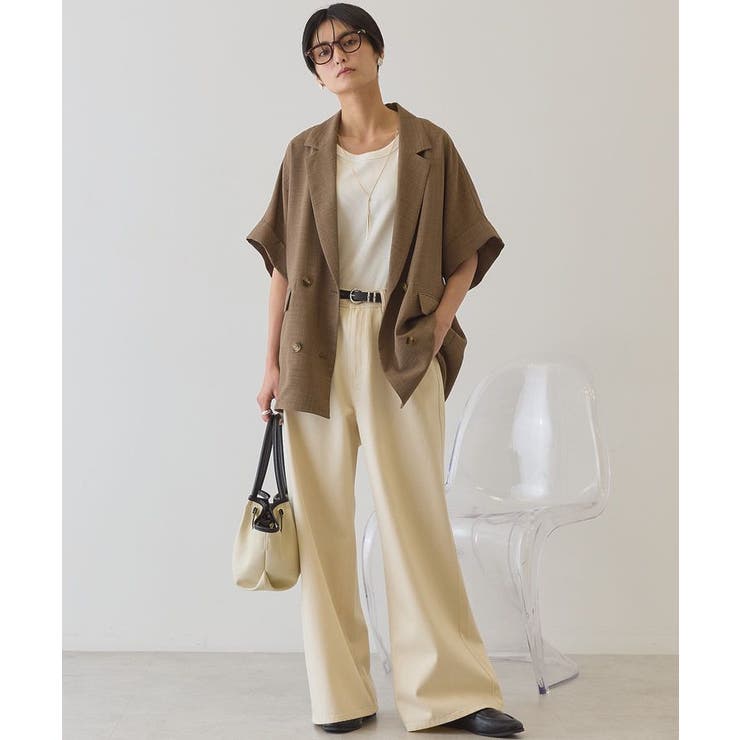 【接触冷感・イージーケア】リネンライク半袖ジャケット | AMERICAN HOLIC | 詳細画像14 