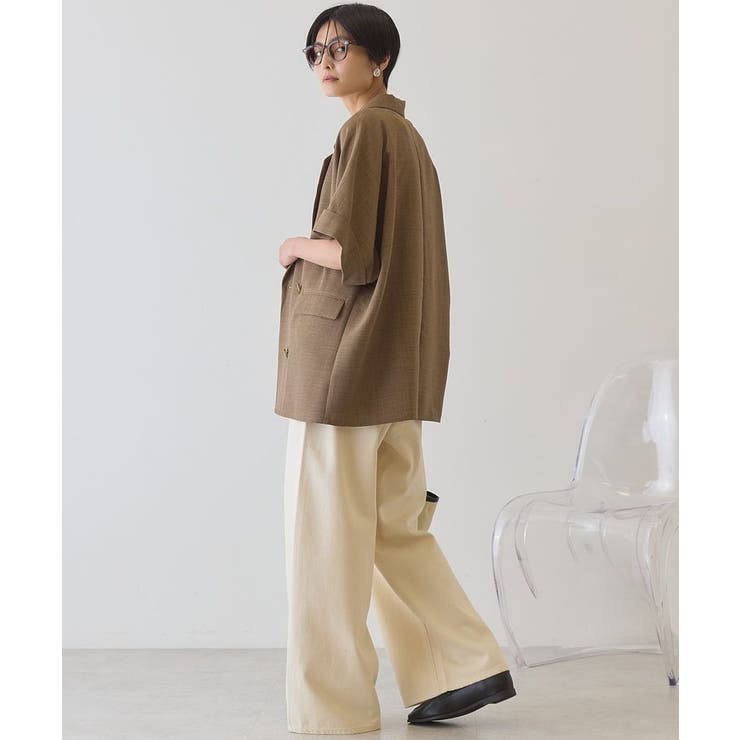 【接触冷感・イージーケア】リネンライク半袖ジャケット | AMERICAN HOLIC | 詳細画像15 