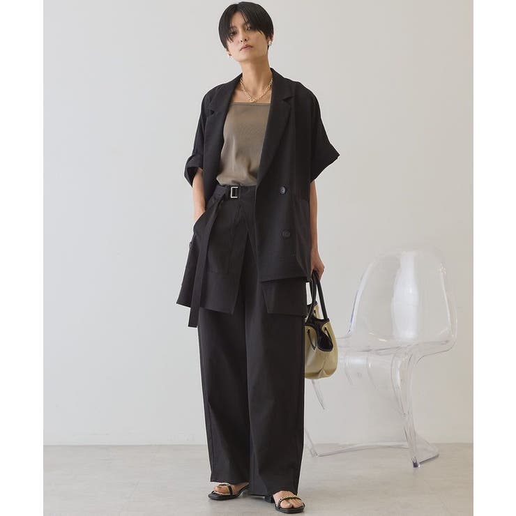 【接触冷感・イージーケア】リネンライク半袖ジャケット | AMERICAN HOLIC | 詳細画像21 