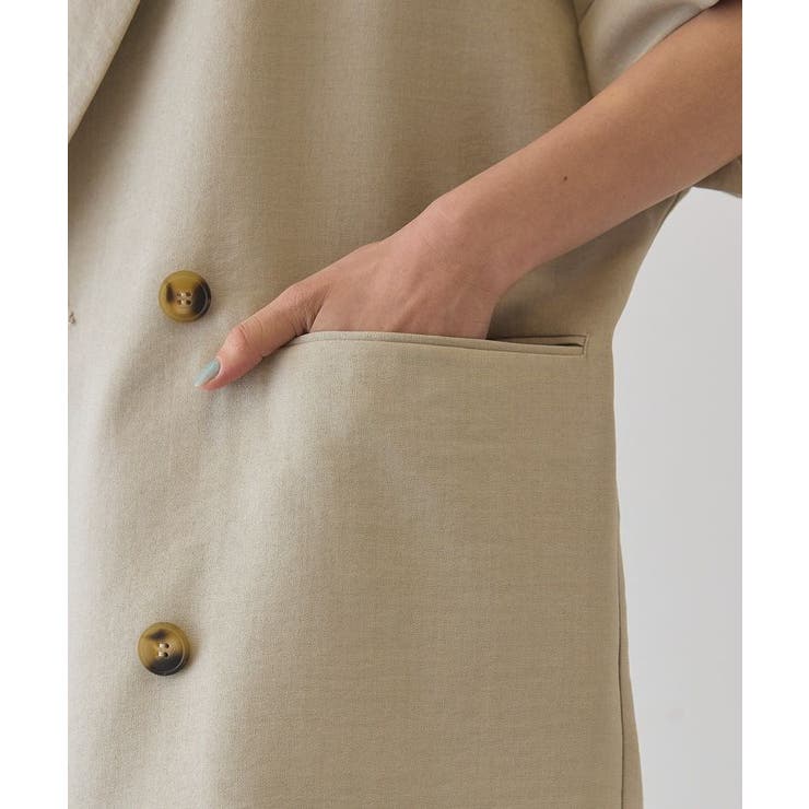 【接触冷感・イージーケア】リネンライク半袖ジャケット | AMERICAN HOLIC | 詳細画像6 