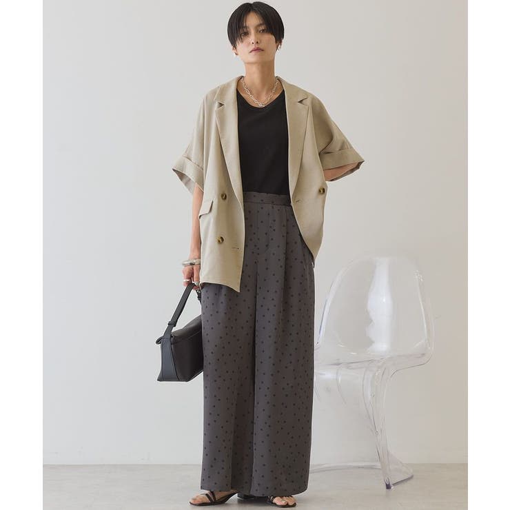 【接触冷感・イージーケア】リネンライク半袖ジャケット | AMERICAN HOLIC | 詳細画像7 