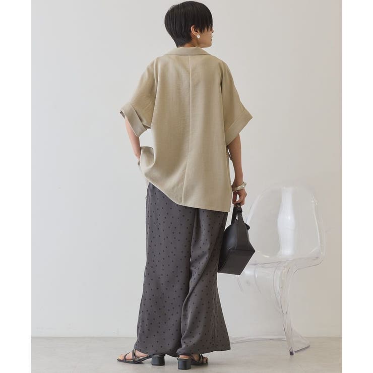 【接触冷感・イージーケア】リネンライク半袖ジャケット | AMERICAN HOLIC | 詳細画像9 