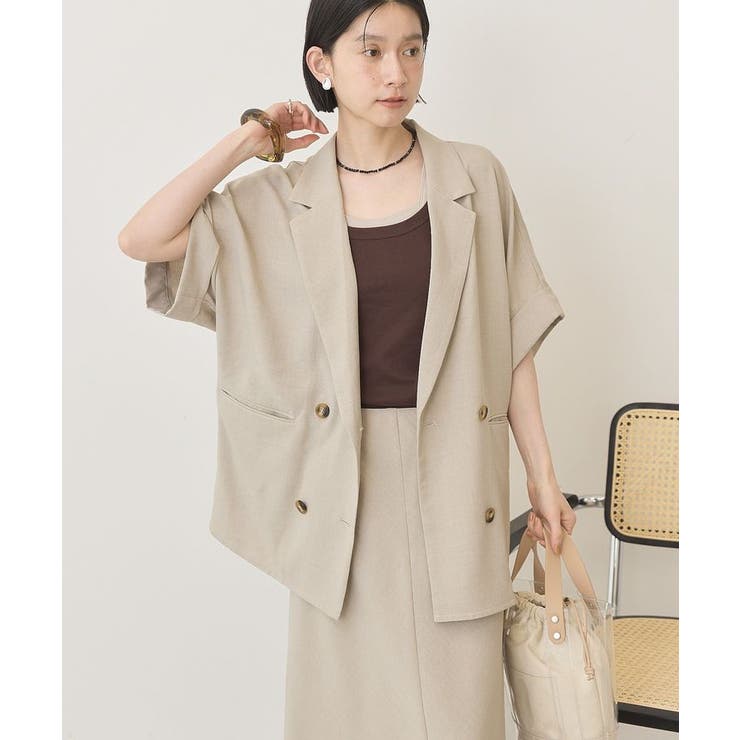 【接触冷感・イージーケア】リネンライク半袖ジャケット | AMERICAN HOLIC | 詳細画像24 