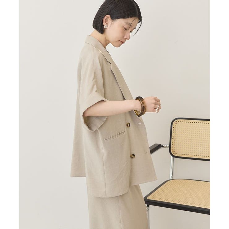 【接触冷感・イージーケア】リネンライク半袖ジャケット | AMERICAN HOLIC | 詳細画像25 