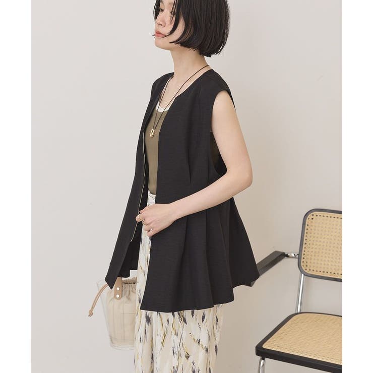 【接触冷感・イージーケア】リネンライクペプラムベスト | AMERICAN HOLIC | 詳細画像18 