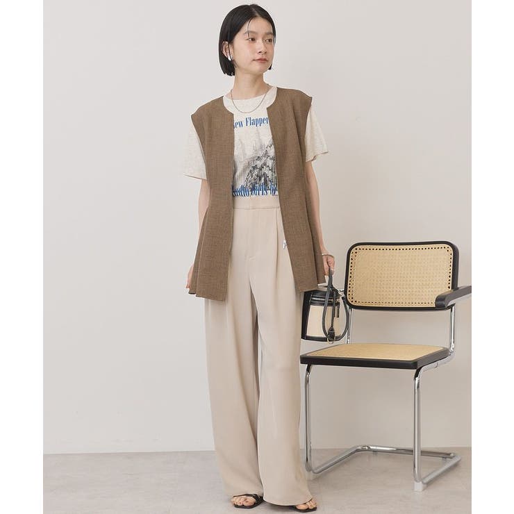 【接触冷感・イージーケア】リネンライクペプラムベスト | AMERICAN HOLIC | 詳細画像6 