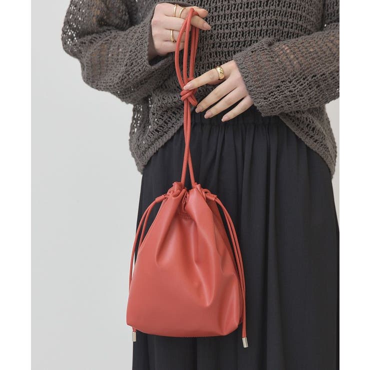 レッド | ドロスト巾着ショルダーバッグ | AMERICAN HOLIC