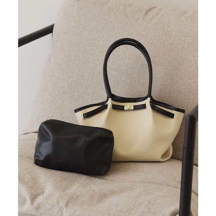 オフホワイト | 【2点SET】ベルトラウンドトートバッグ | AMERICAN HOLIC