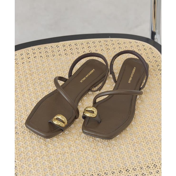 ブラウン | メタルポイントトングサンダル | AMERICAN HOLIC