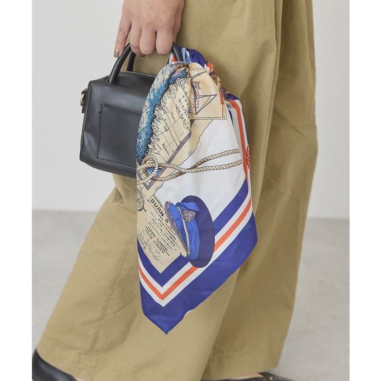 ネイビー | 【UVカット・接触冷感】Trip柄スカーフ | AMERICAN HOLIC