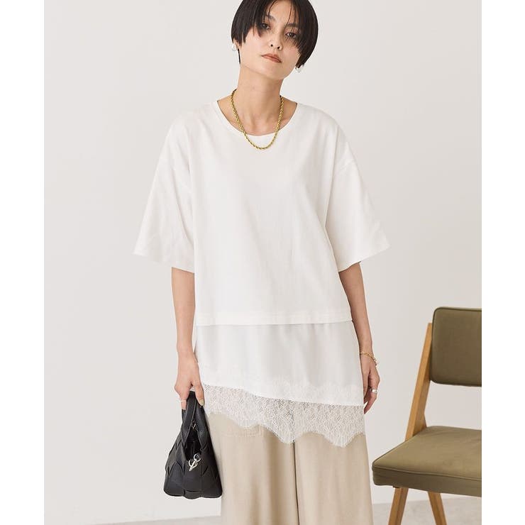 レースドッキングTシャツ | AMERICAN HOLIC | 詳細画像1 
