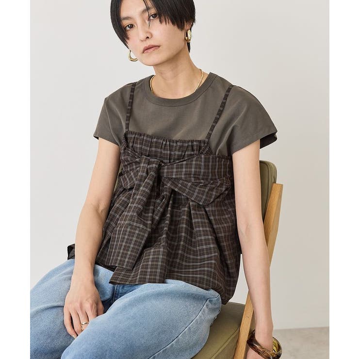 【2点セット】ノースリーブTシャツ＋ビスチェ | AMERICAN HOLIC | 詳細画像2 
