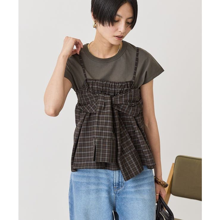【2点セット】ノースリーブTシャツ＋ビスチェ | AMERICAN HOLIC | 詳細画像3 