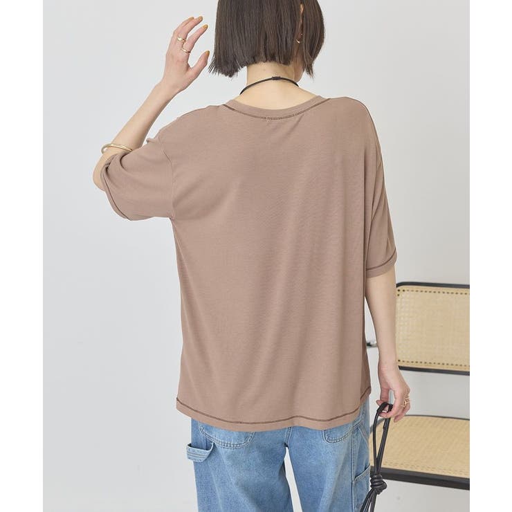 【マルチ機能】配色ステッチルーズTシャツ | AMERICAN HOLIC | 詳細画像29 
