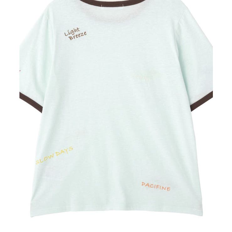 ランダムロゴ刺繍リンガーTシャツ | AMERICAN HOLIC | 詳細画像29 