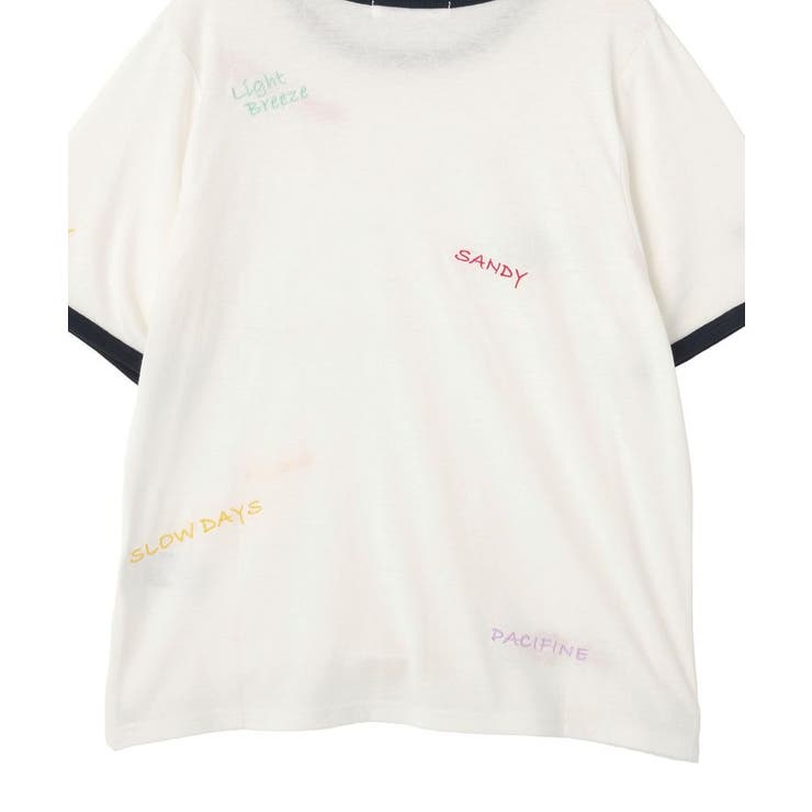 ランダムロゴ刺繍リンガーTシャツ | AMERICAN HOLIC | 詳細画像34 