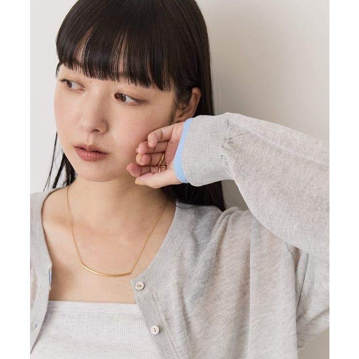 シアー配色ニットカーディガン | AMERICAN HOLIC | 詳細画像7 