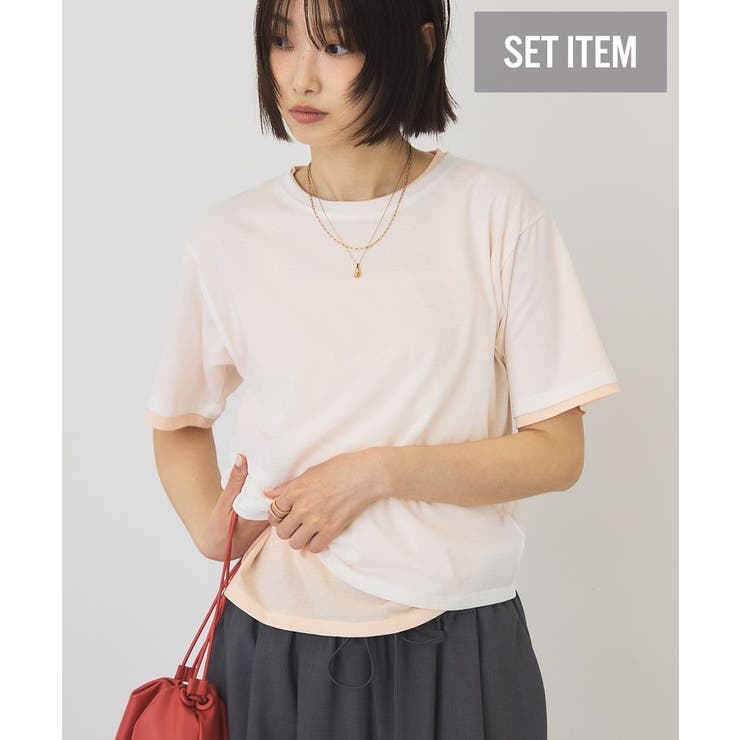 【2点セット】レイヤードシアーTシャツ | AMERICAN HOLIC | 詳細画像1 