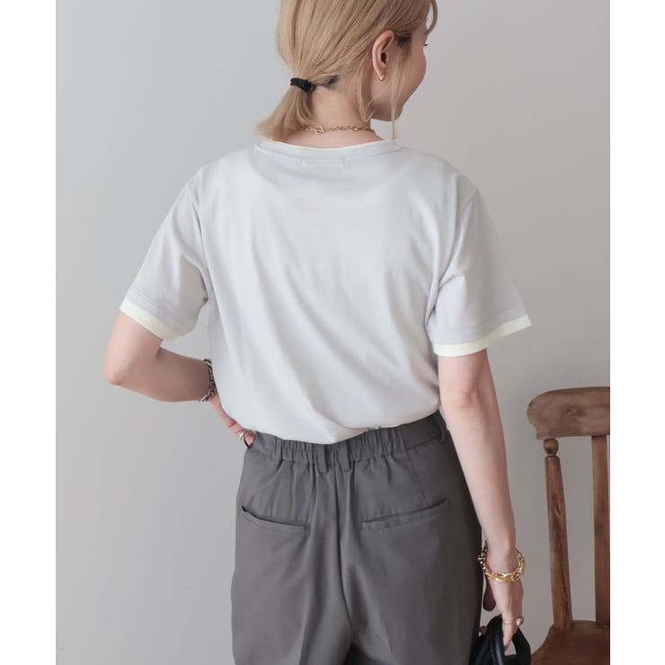 配色レイヤード風シアーTシャツ | AMERICAN HOLIC | 詳細画像7 