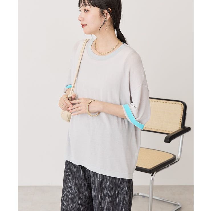 【接触冷感】配色コクーンシルエットニット | AMERICAN HOLIC | 詳細画像25 