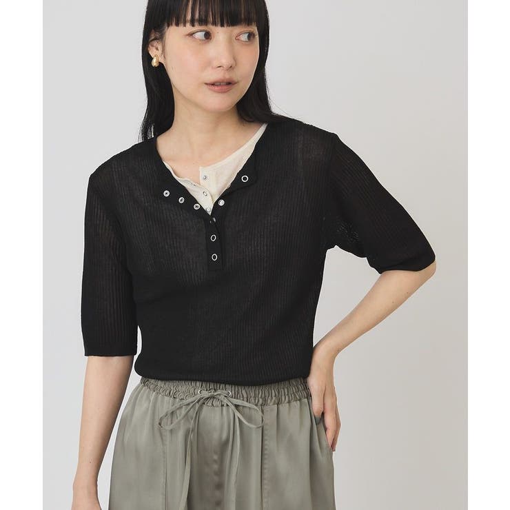 【2点セット】シアーリブヘンリーネックニット＋タンクトップ | AMERICAN HOLIC | 詳細画像10 