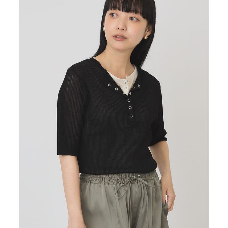 【2点セット】シアーリブヘンリーネックニット＋タンクトップ | AMERICAN HOLIC | 詳細画像12 
