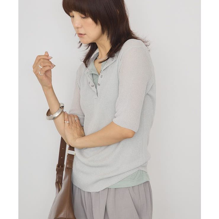 【2点セット】シアーリブヘンリーネックニット＋タンクトップ | AMERICAN HOLIC | 詳細画像22 