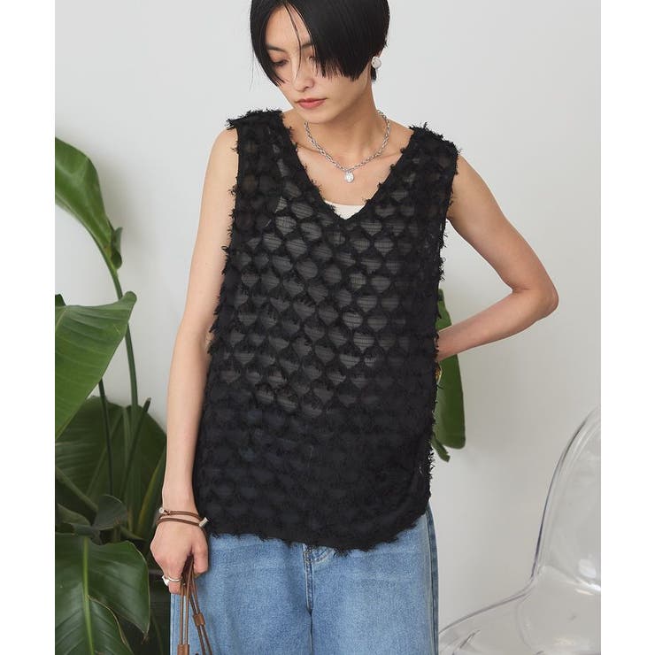 Vネックシャギーベスト | AMERICAN HOLIC | 詳細画像10 