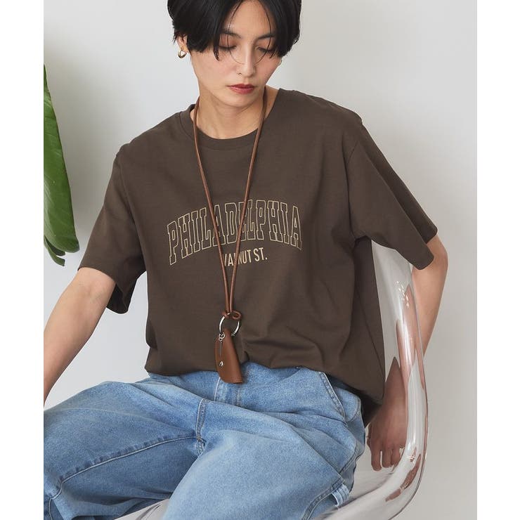 【マルチ機能】カレッジロゴTシャツ | AMERICAN HOLIC | 詳細画像1 